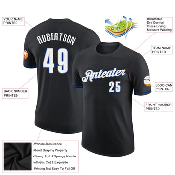 Uksn Individuelles Schwarz Weiß-Royalblau Funktions-T-Shirt