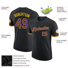 Laden Sie das Bild in den Galerie-Viewer, Uksn Individuelles Schwarz Violett-Gold Funktions-T-Shirt
