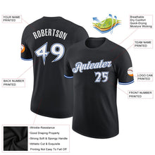 Laden Sie das Bild in den Galerie-Viewer, Uksn Individuelles Schwarz Weiß-Royalblau Funktions-T-Shirt
