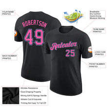 Laden Sie das Bild in den Galerie-Viewer, Uksn Individuelles Schwarz Pink-Hellblau Funktions-T-Shirt

