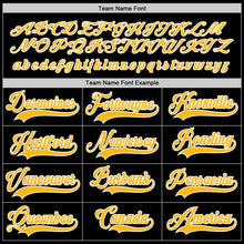 Laden Sie das Bild in den Galerie-Viewer, Uksn Individuelles Schwarz Gold-Weiß Eishockey-Trikot
