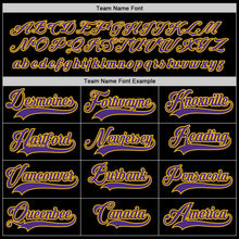 Laden Sie das Bild in den Galerie-Viewer, Uksn Individuelles Schwarz Violett-Gold Eishockey-Trikot
