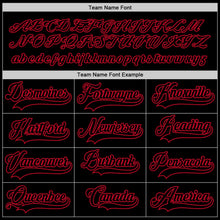 Laden Sie das Bild in den Galerie-Viewer, Uksn Individuelles Schwarz Schwarz-Rot Eishockey-Trikot
