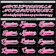 Laden Sie das Bild in den Galerie-Viewer, Uksn Individuelles Schwarz Pink-Weiß Eishockey-Trikot
