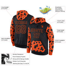 Laden Sie das Bild in den Galerie-Viewer, Uksn Individuelles Bestickt Schwarz Schwarz-Orange Sport Pullover Sweatshirt Hoodie
