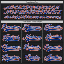 Laden Sie das Bild in den Galerie-Viewer, Uksn Individuelles Schwarz Royalblau-Orange Eishockey-Trikot
