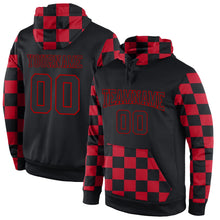 Laden Sie das Bild in den Galerie-Viewer, Uksn Individuelles Bestickt Schwarz Schwarz-Rot Sport Pullover Sweatshirt Hoodie
