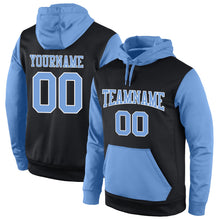 Laden Sie das Bild in den Galerie-Viewer, Uksn Individuelles Bestickt Schwarz Hellblau-Weiß Sport Pullover Sweatshirt Hoodie
