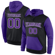 Laden Sie das Bild in den Galerie-Viewer, Uksn Individuelles Bestickt Schwarz Violett-Weiß Sport Pullover Sweatshirt Hoodie
