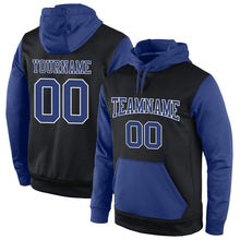 Laden Sie das Bild in den Galerie-Viewer, Uksn Individuelles Bestickt Schwarz Royalblau-Weiß Sport Pullover Sweatshirt Hoodie
