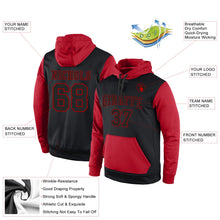 Laden Sie das Bild in den Galerie-Viewer, Uksn Individuelles Bestickt Schwarz Schwarz-Rot Sport Pullover Sweatshirt Hoodie
