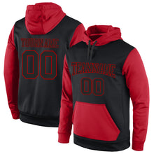 Laden Sie das Bild in den Galerie-Viewer, Uksn Individuelles Bestickt Schwarz Schwarz-Rot Sport Pullover Sweatshirt Hoodie
