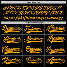 Laden Sie das Bild in den Galerie-Viewer, Uksn Individuelles Schwarz Gold Eishockey-Trikot
