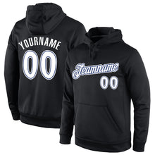 Laden Sie das Bild in den Galerie-Viewer, Uksn Individuelles Bestickt Schwarz Weiß-Royalblau Sport Pullover Sweatshirt Hoodie
