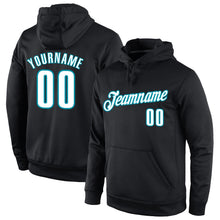 Laden Sie das Bild in den Galerie-Viewer, Uksn Individuelles Bestickt Schwarz Weiß-Petrol Sport Pullover Sweatshirt Hoodie
