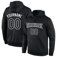 Laden Sie das Bild in den Galerie-Viewer, Uksn Individuelles Bestickt Schwarz Schwarz-Weiß Sport Pullover Sweatshirt Hoodie
