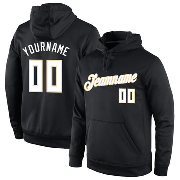 Uksn Individuelles Bestickt Schwarz Weiß-Creme Sport Pullover Sweatshirt Hoodie