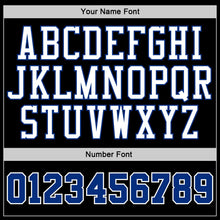Laden Sie das Bild in den Galerie-Viewer, Uksn Individuelles Bestickt Schwarz Royalblau-Weiß Sport Pullover Sweatshirt Hoodie
