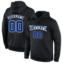 Laden Sie das Bild in den Galerie-Viewer, Uksn Individuelles Bestickt Schwarz Royalblau-Weiß Sport Pullover Sweatshirt Hoodie

